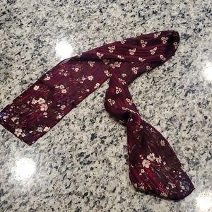 Burgundy floral scarf